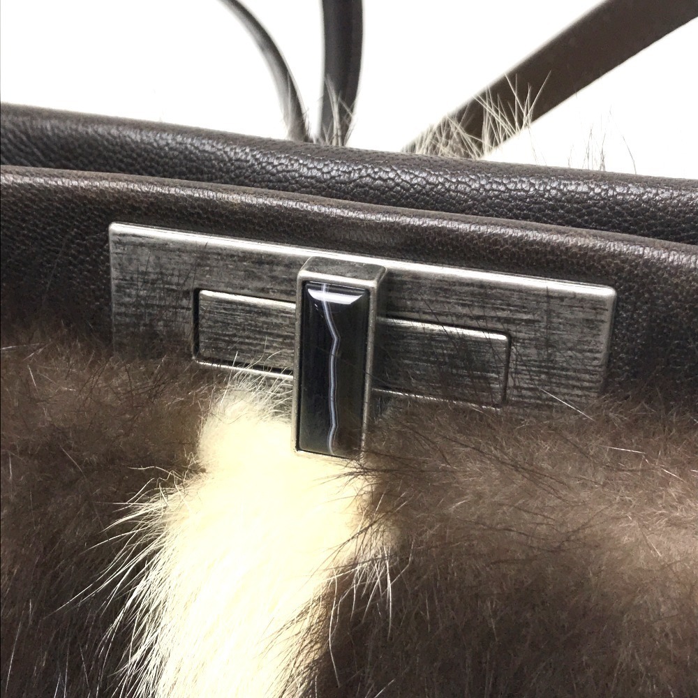 Fendi Peekaboo Bag Shoulder Fur Black - Picture 8 of 9